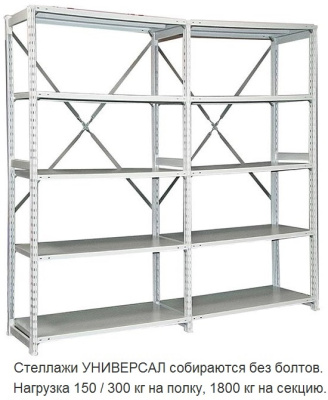 Стеллаж металлический ТСУ 2.2.5-300